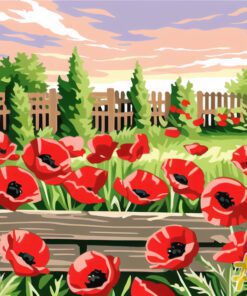 Poppy Field petitpoint canvas