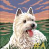 West Highland Terrier at Sunset Needlepoint Canvas