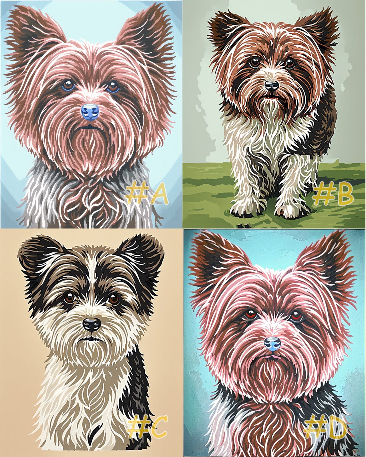 Yorkshire Terrier Needlepoint Canvas