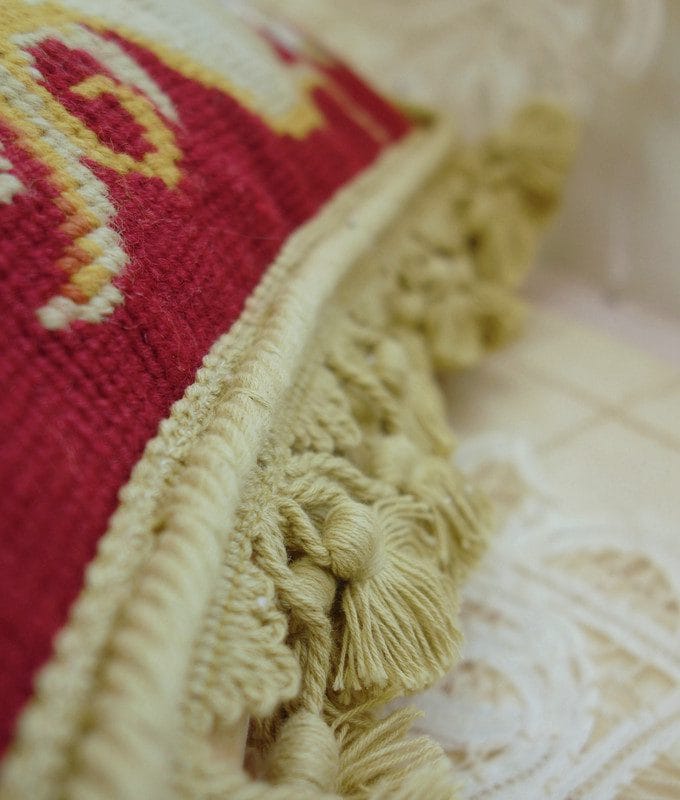 Floral Scrolls Needlepoint Pillow