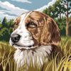 Beagle in Hunting Field Needlepoint Canvas