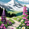 Alpine Wildflower Meadow,needlepoint canvas