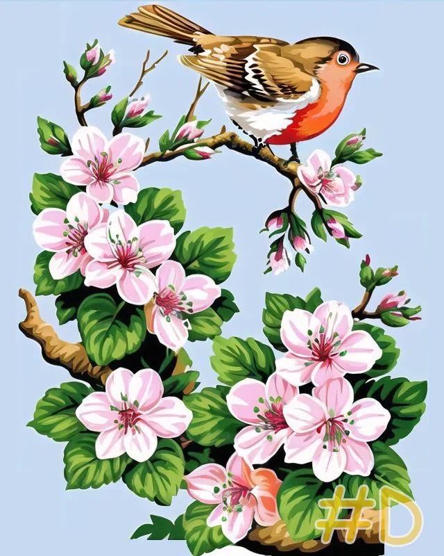 Birds & Blooms Needlepoint Canvas