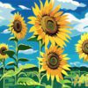 Sunflower Field Needlepoint Canvas