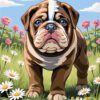 Bulldog Puppy Canvas for Needlepoint