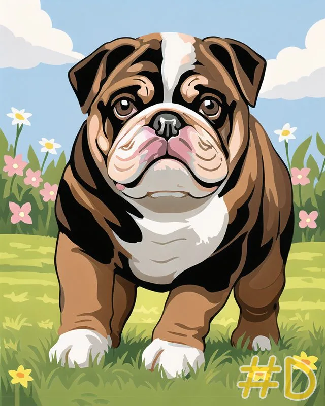 Bulldog Puppy Canvas for Needlepoint