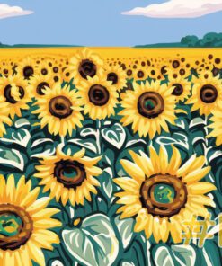 Sunflower Field Needlepoint Canvas