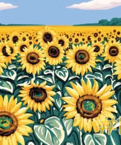 Sunflower Field Needlepoint Canvas