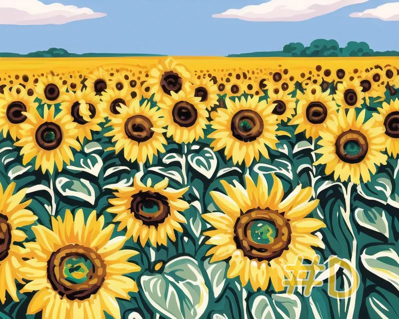 Sunflower Field Needlepoint Canvas