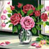 Rose Bouquet by the Window Needlepoint Canvas