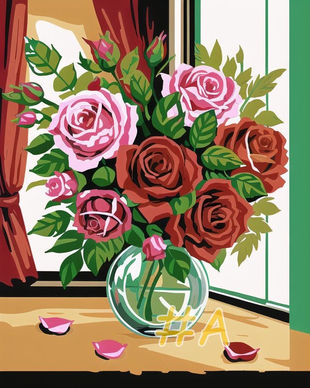 Rustic Vase Floral Needlepoint Canvas
