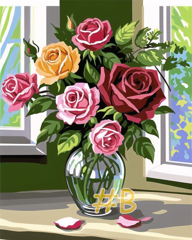 Rustic Vase Floral Needlepoint Canvas