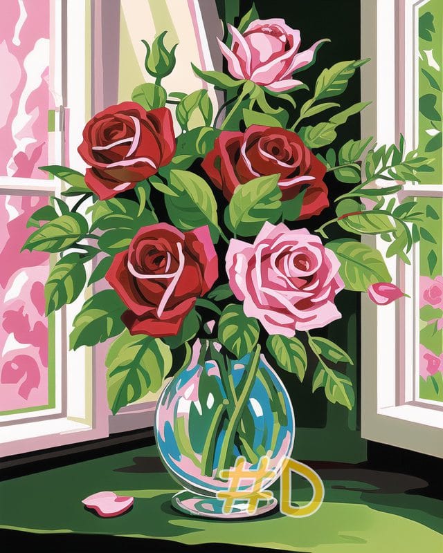 Rustic Vase Floral Needlepoint Canvas