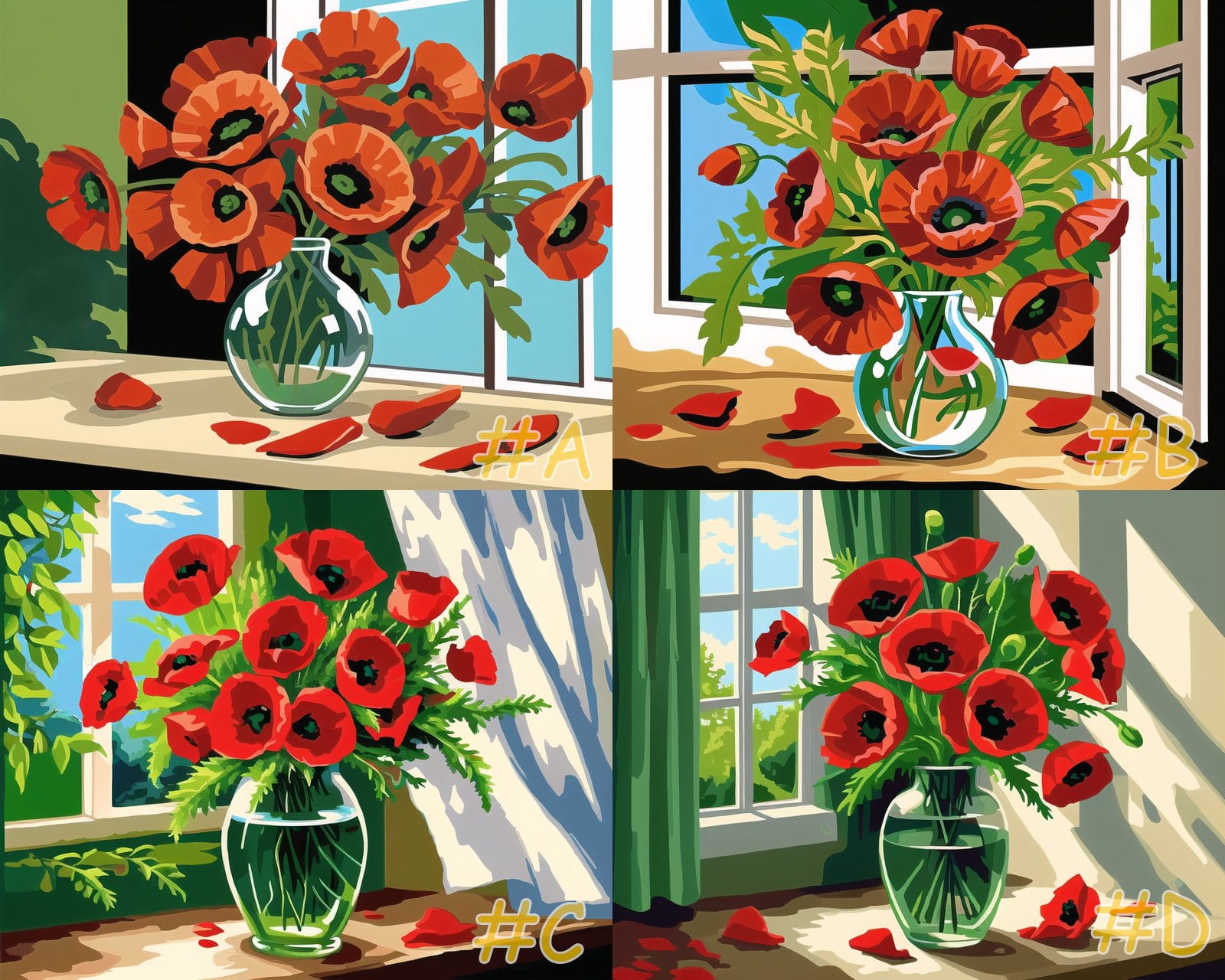 Zinnias in Pot Needlepoint Canvas