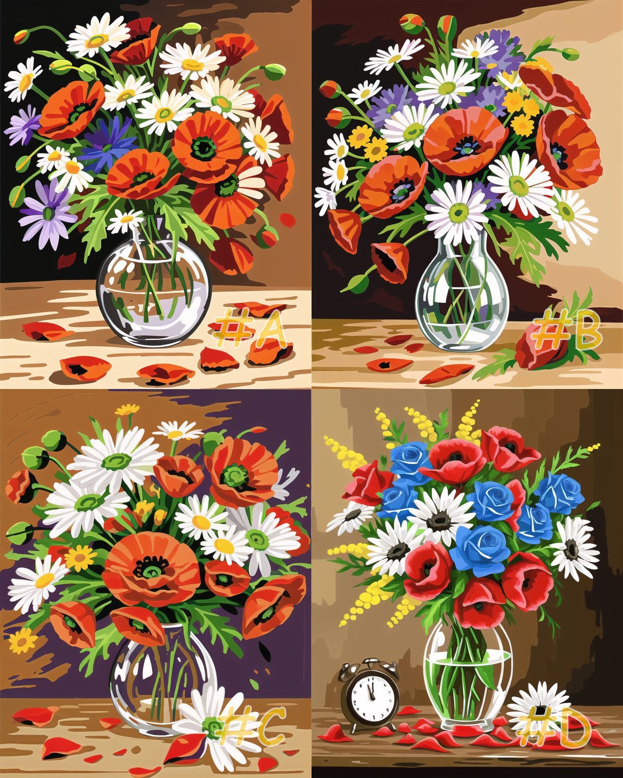 Mixed Flower Bouquet Needlepoint Canvas