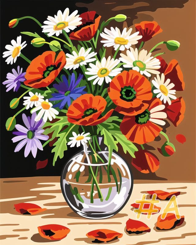 Mixed Flower Bouquet Needlepoint Canvas