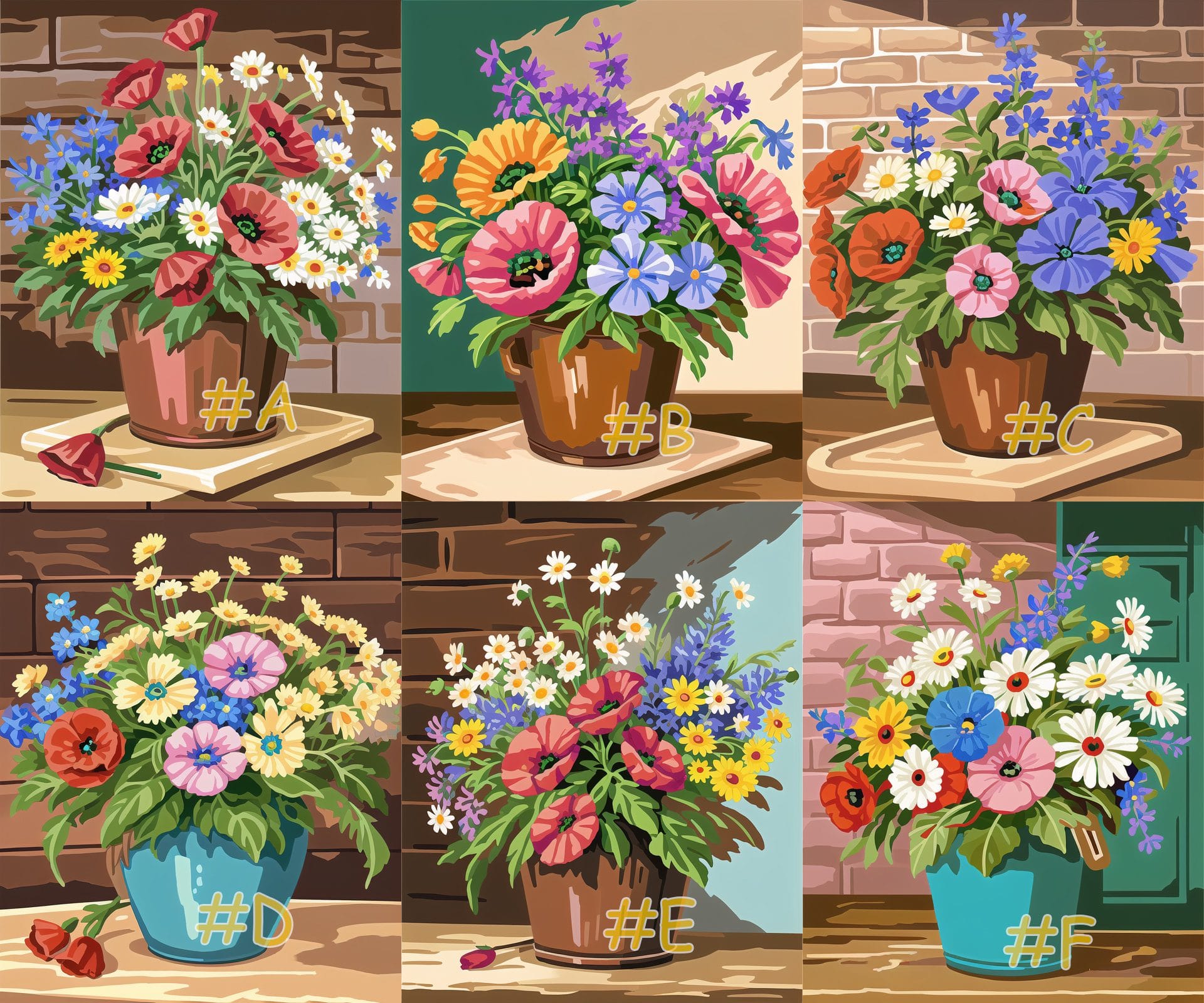 Pansy Flower Pot Needlepoint Canvas Set