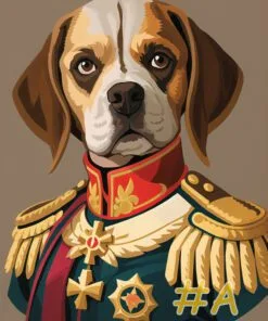 Regal Dogs in Uniform Needlepoint Canvas