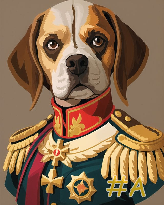 Regal Dogs in Uniform Needlepoint Canvas