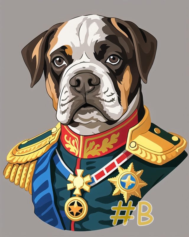 Regal Dogs in Uniform Needlepoint Canvas