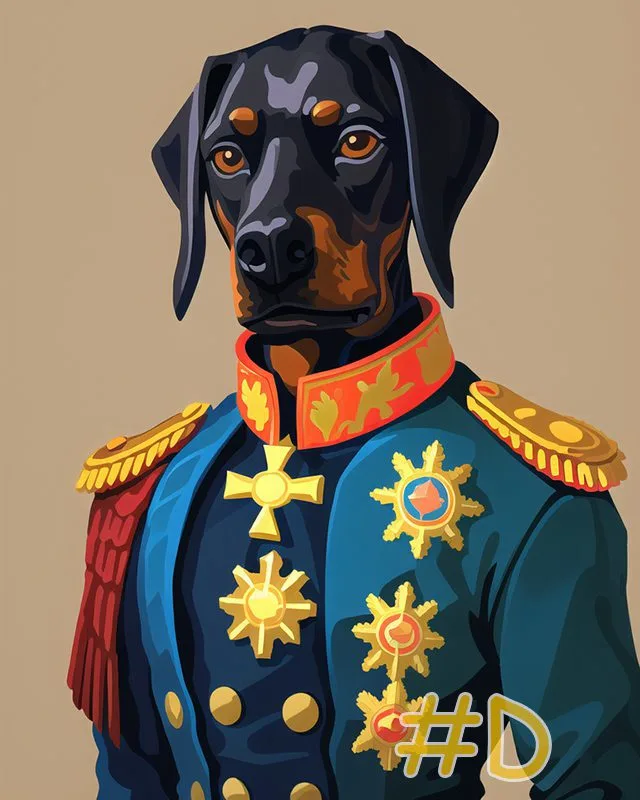 Regal Dogs in Uniform Needlepoint Canvas