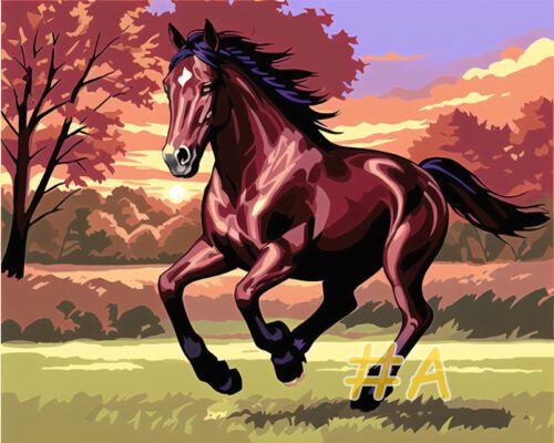 Running Horse Needlepoint Canvas