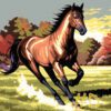 Running Horse Needlepoint Canvas