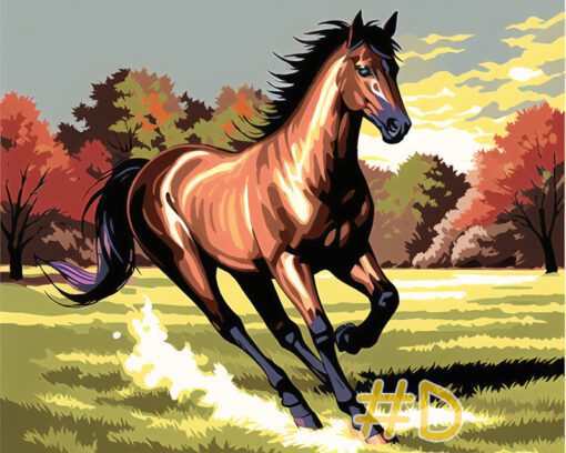 Running Horse Needlepoint Canvas