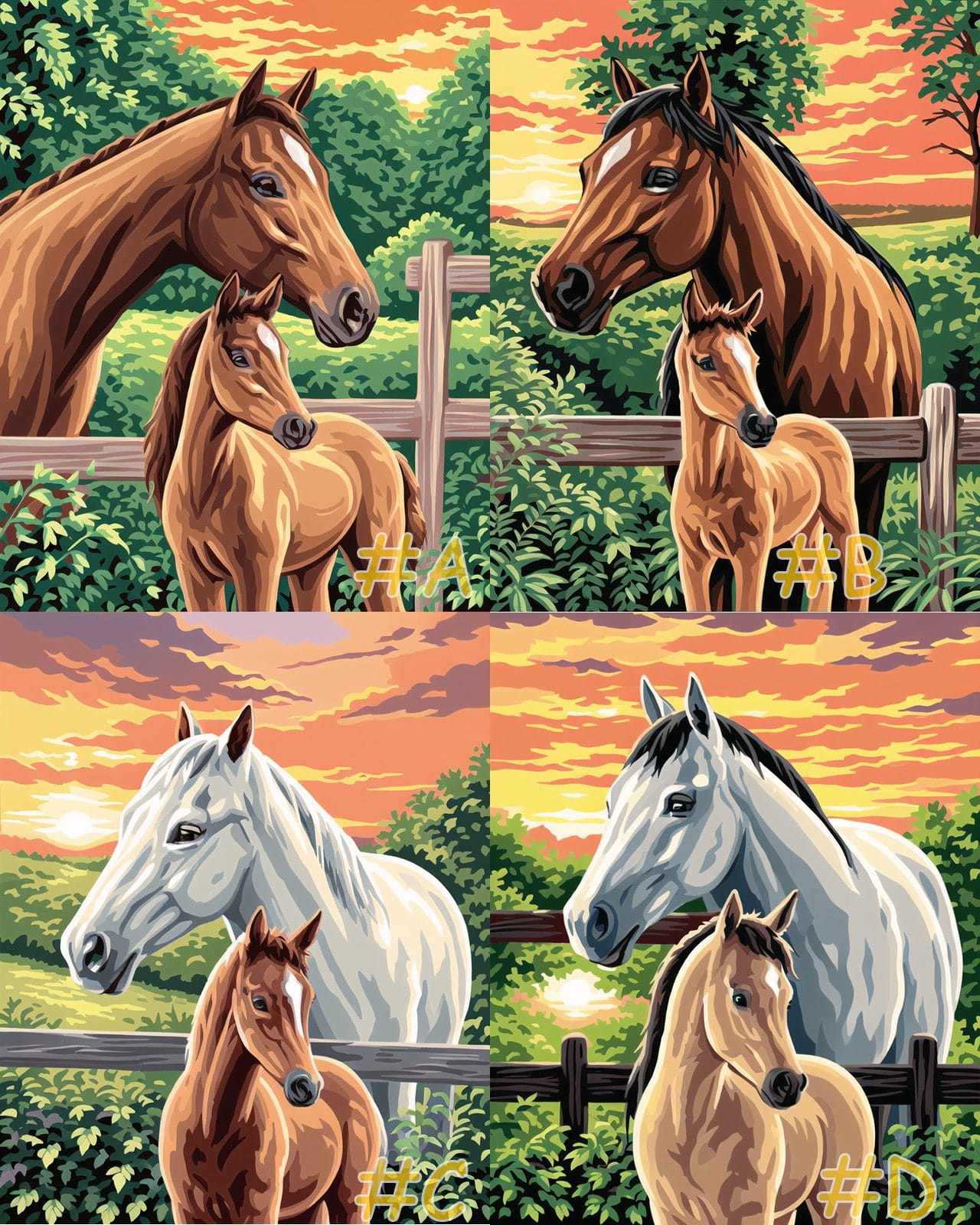 Mother and Foal Needlepoint Canvas
