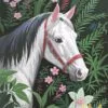 Elegant Horse and Greenery Needlepoint Canvas