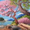 Blossom by the Lake Needlepoint Canvas Set