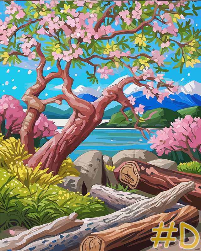 Blossom by the Lake Needlepoint Canvas Set