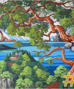 Coastal Tree Perspectives Needlepoint Canvas Set