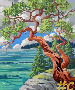 Coastal Tree Perspectives Needlepoint Canvas Set