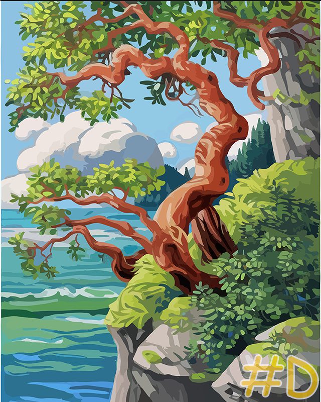 Coastal Tree Perspectives Needlepoint Canvas Set