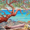 Serene Coastal Trees Needlepoint Canvas Set