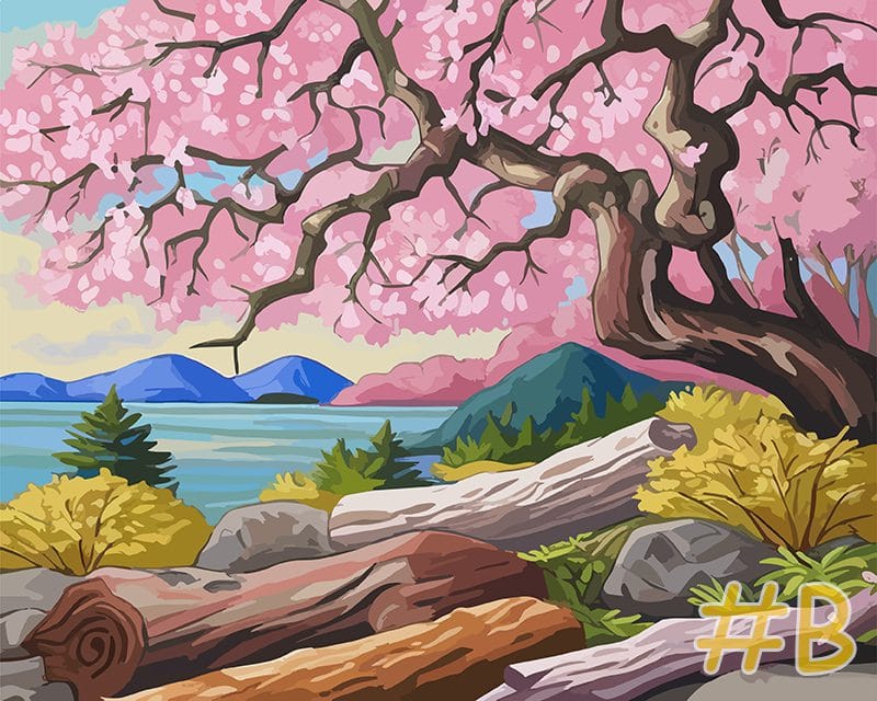 Serene Coastal Blossom Needlepoint Canvas Set