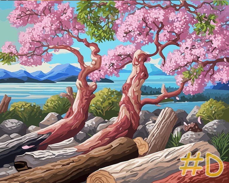 Serene Coastal Blossom Needlepoint Canvas Set