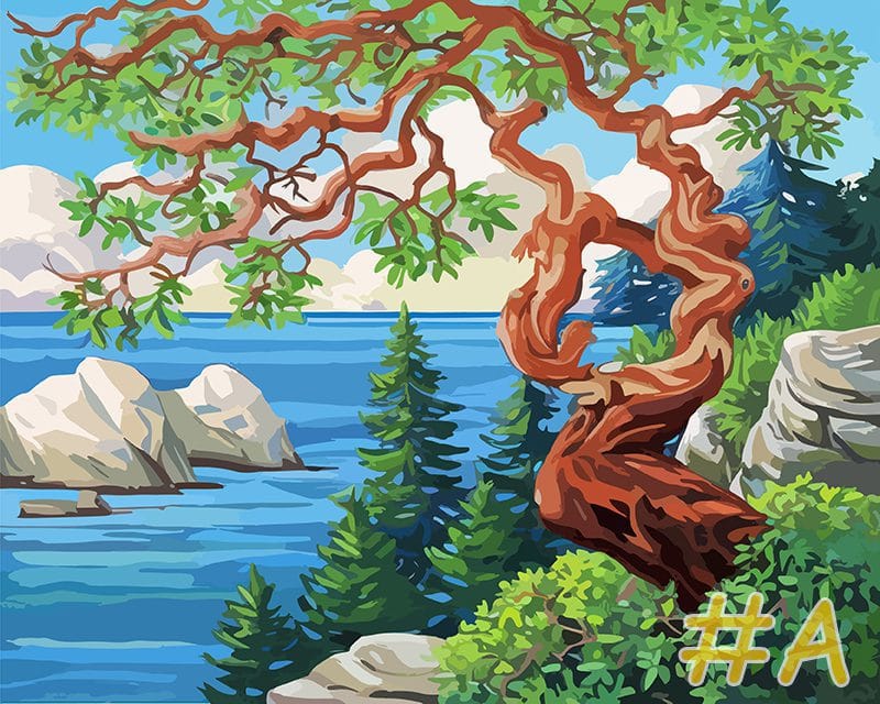 Vibrant Island Views Needlepoint Canvas Set