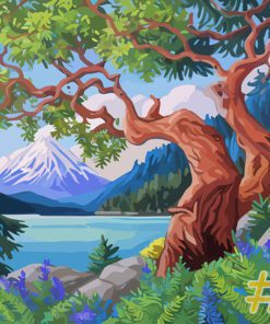 Tranquil Trees and Lakes Needlepoint Canvas Set