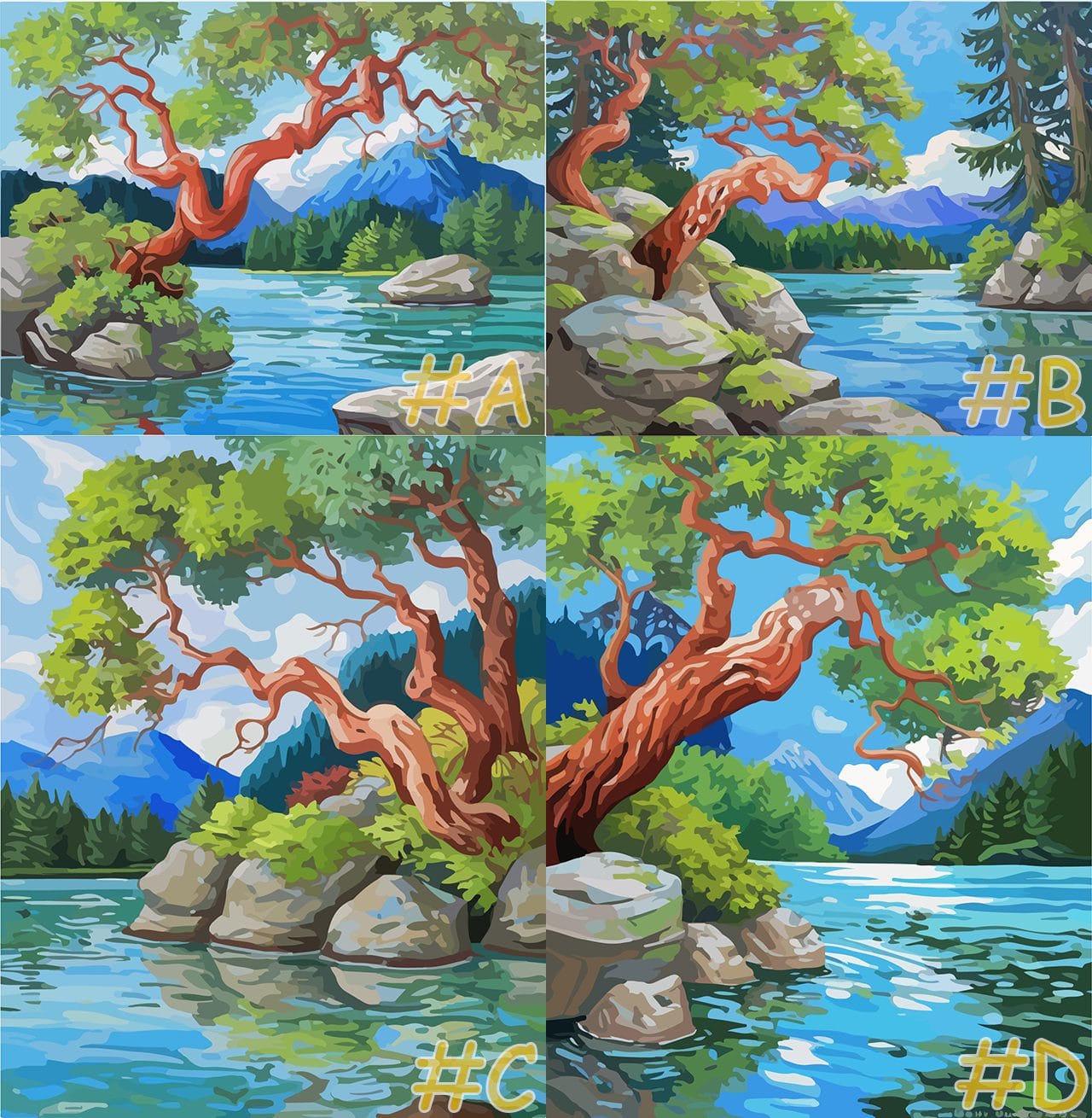 Tranquil Lakeside Needlepoint Canvas Set