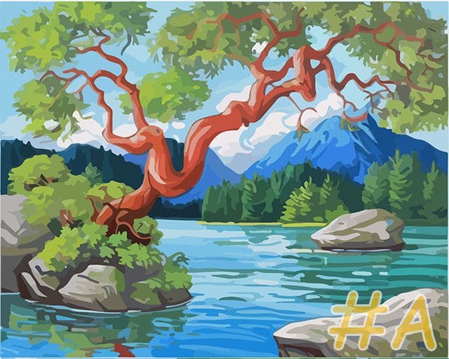 Tranquil Lakeside Needlepoint Canvas Set
