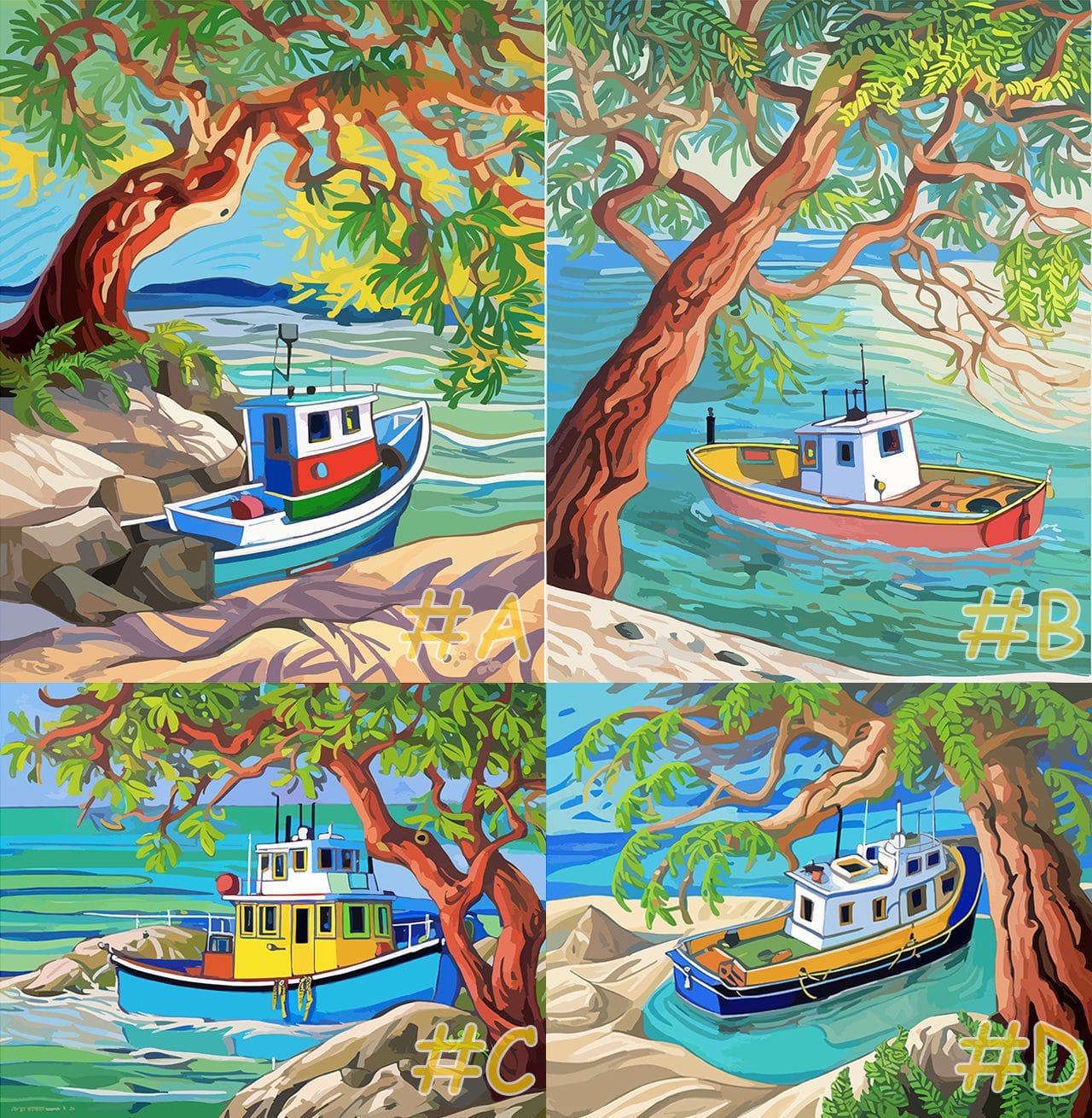 Charming Harbor Needlepoint Canvas