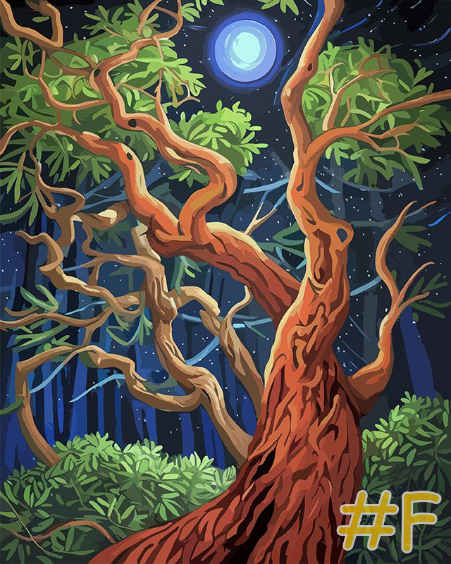 Moonlit Forest Needlepoint Canvas