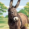 Charming Donkey Needlepoint Canvas