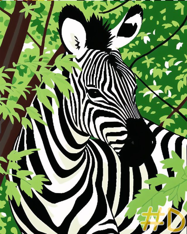 Serene Zebra in Nature Needlepoint Canvas