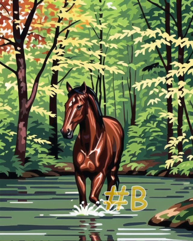 Horses in Tranquil Waters Needlepoint Canvas