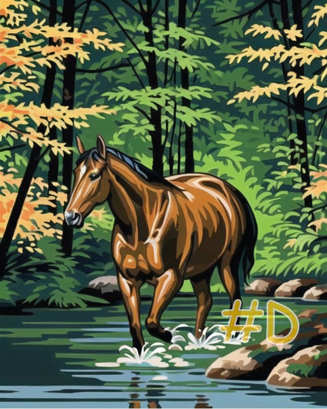 Horses in Tranquil Waters Needlepoint Canvas