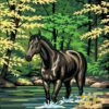 Horses in Tranquil Waters Needlepoint Canvas