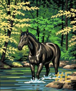 Horses in Tranquil Waters Needlepoint Canvas